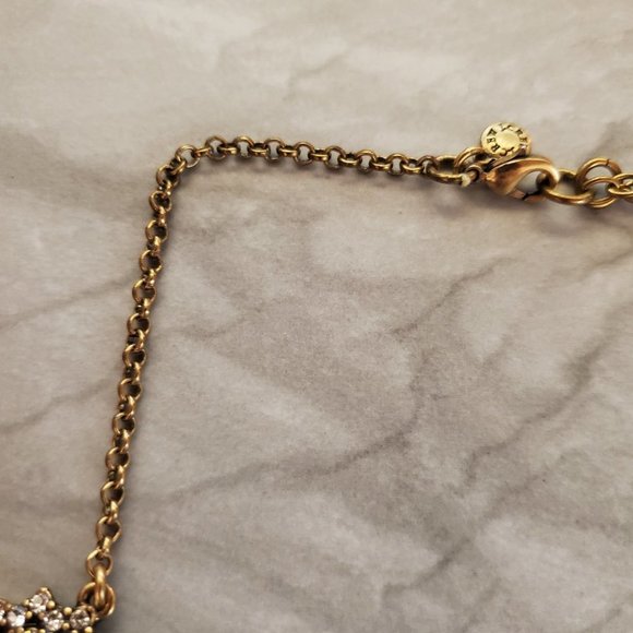 ✨ J.Crew Rhinestones Crystals Cluster Wedding Bridal Antique Statement Necklace - Picture 2 of 16